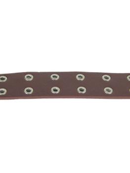 Preview: Doppeldorn  Lochnietengürtel unisex, Braun Detail